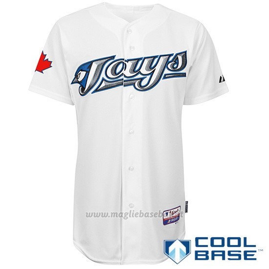 Maglia Baseball Uomo Toronto Blue Jays Bianco Majestic Cool Base